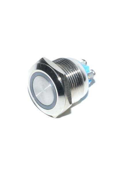 ElectroAZ Buton metalic cu LED, tip apăsare, fără blocare, 19 mm, 24 V