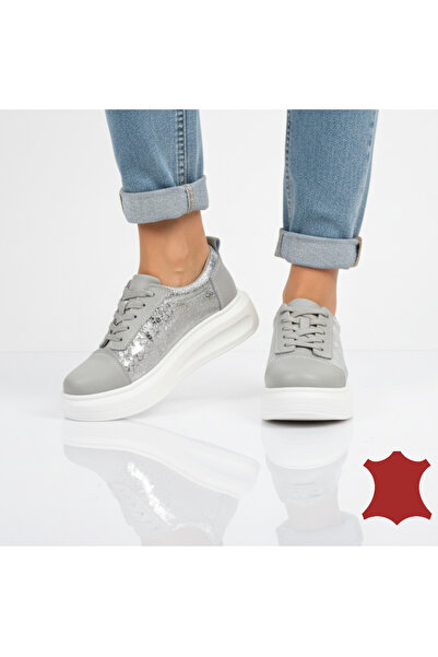 ANGEL BLUE WOMEN'S CASUAL SHOES MADE OF GENUINE LEATHER, WITH A GLOSSY PATTERN