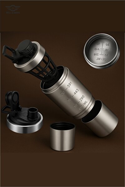 MELL & SWIPE Sportsman Thermos Mixing Ball 304 Steel 700+200 ml Leak-Proof, Odor-Free, School Camping Water Bottle