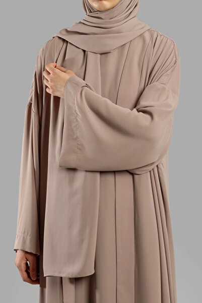 Lemaye Medina Silk Abaya Set - Stone