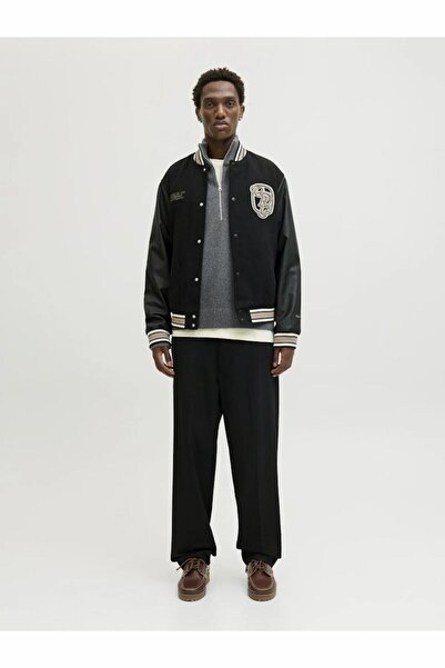 Jack & Jones Men's Gray Jornorrebro Knit Half Zip Sweater & Cardigan 12282749-Darkgrey