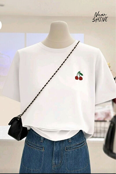 New Shine Tricou oversize cu imprimeu Cherry