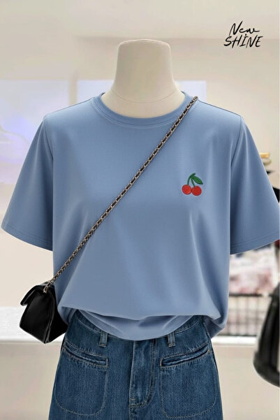 New Shine Μπλουζάκι με στάμπα Cherry Oversize