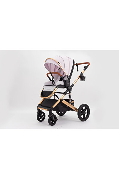 L-Sun 2 in 1 Premium Gold Stroller Q2 Pink, Convertible, reversible, with cover and bag