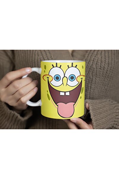 Beramussa كوب سبونج بوب بتصميم وجه مضحك - هدية لطيفة لمحبي الشخصيات الصفراء