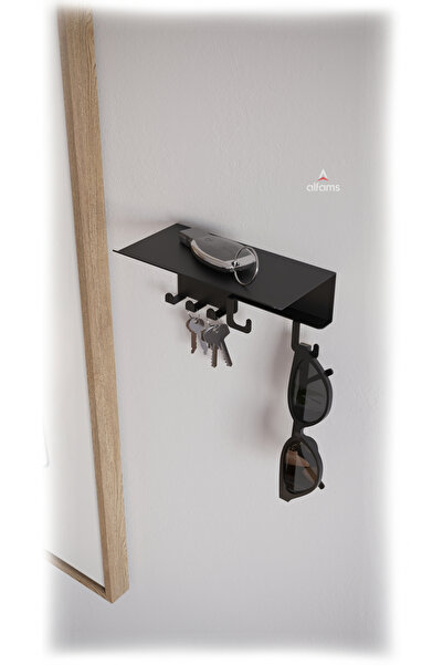 alfams by fmsa Metal Anahtar ve Gözlük Askılığı – Üst Raflı Duvar Organizer S...