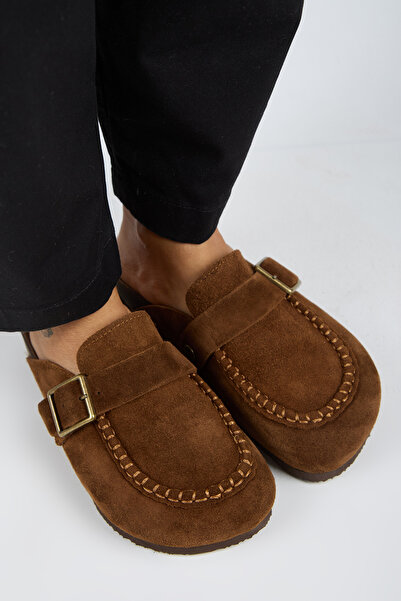 Manijero Premium Series Arya Taba Genuine Leather Soft Footbed Closed Front Slippers