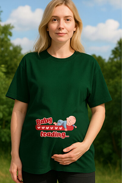 New Shine تي شيرت بيبي لوودينغ مطبوع قصة فضفاضة للحوامل