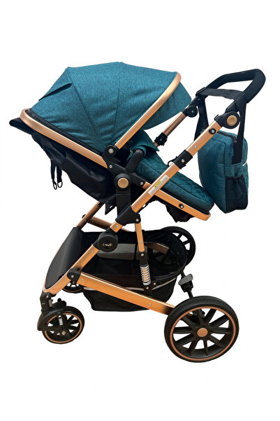 L-Sun 2 in 1 Stroller T1 Green-Black, with suspensions, reversible, with bag, 0-36 months