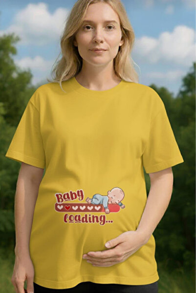 New Shine تي شيرت بيبي لوودينغ مطبوع قصة فضفاضة للحوامل