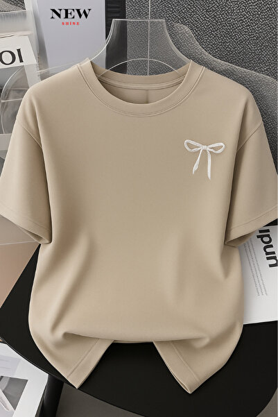 New Shine Tricou oversize cu imprimeu cu fundă