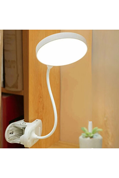 SHOPYTECH Klipsli LED Masa Lambası USB Şarjlı 3 Kademeli Dokunmatik Göz Yorma...