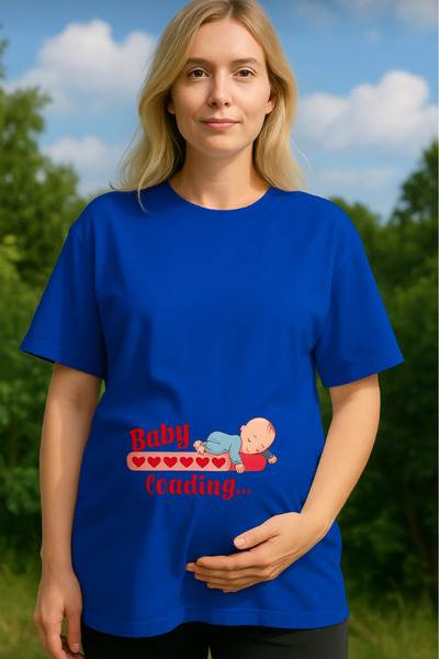 New Shine تي شيرت بيبي لوودينغ مطبوع قصة فضفاضة للحوامل