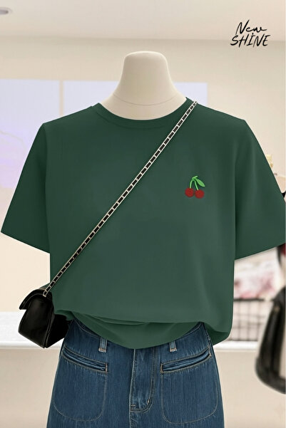 New Shine تي شيرت كبير الحجم بطبعة الكرز