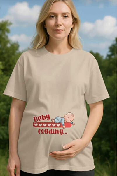 New Shine تي شيرت بيبي لوودينغ مطبوع قصة فضفاضة للحوامل