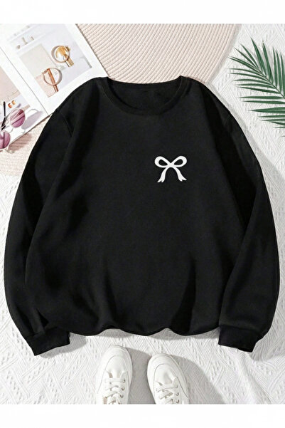 one button Hanorac unisex cu imprimeu cu panglică, cu gât rotund, 100% bumbac