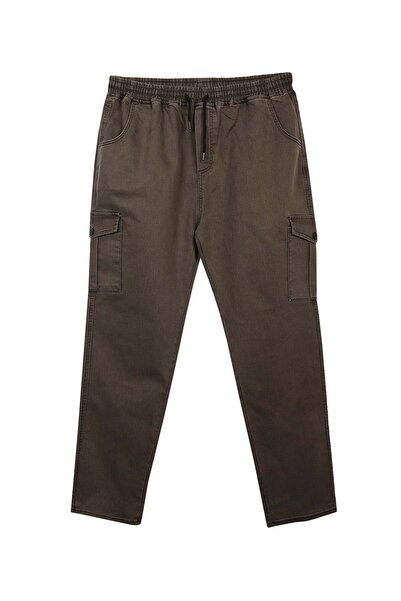 tambattal Winter Cargo Pocket Pack Plus Size Lace-Up Denim Pants