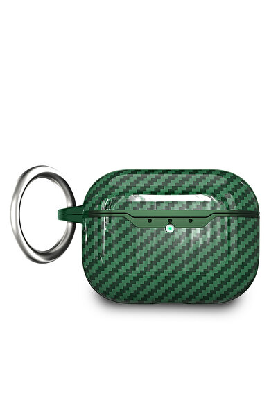 Nezih Case Apple AirPods Pro 3 Compatible Carbon Fiber Textured Shockproof Silicone Case with Strap Attachment