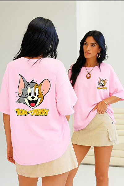 New Shine Μπλουζάκι Τομ και Τζέρι με τύπωμα oversized