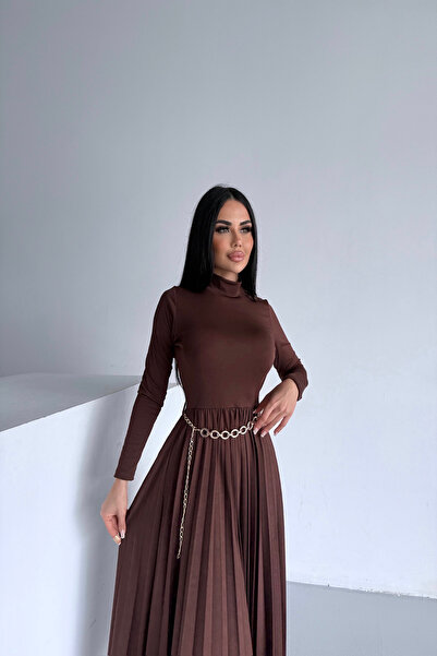kamacibutik Fisherman Collar Dress with Belt