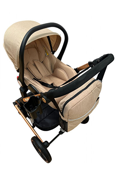L-Sun 3 in 1 Stroller, with suspensions, convertible landou-sport, T4 cream/black
