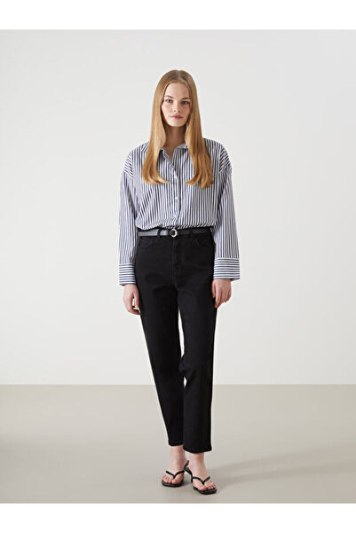 LC Waikiki بنطلون جينز نسائي بحزام على الخصر