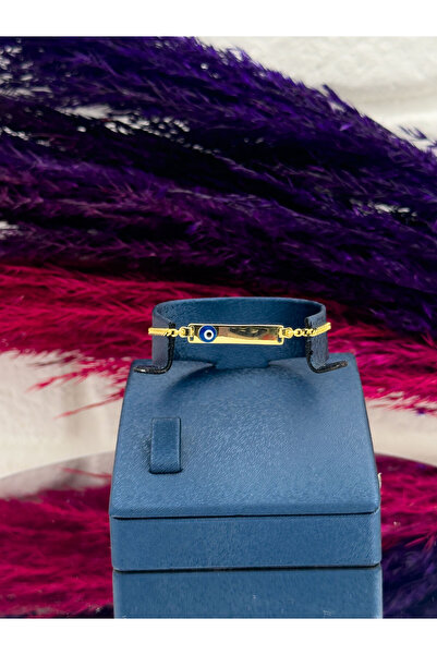 NO BRAND 925 Ayar Gümüş Gold Renk Nazar Boncuklu İsimli Kız & Erkek Bebek Kün...