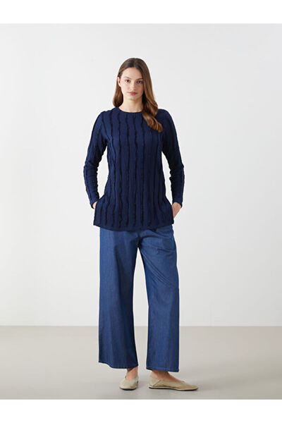 LC Waikiki Wideleg Women's Jeans Pants with Elastic Waist