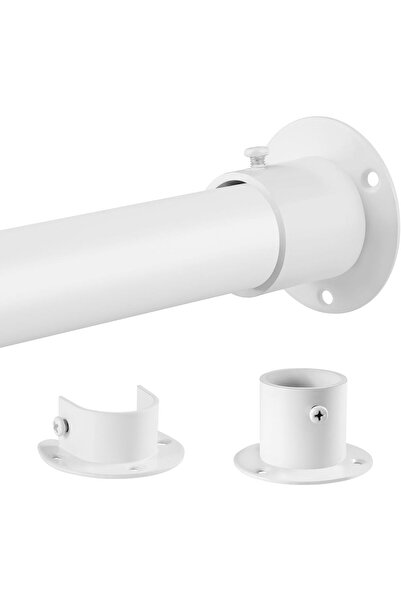 OEM Bara extensibila pentru dulapuri, diametru 32x28mm, alb mat, cu baza rotunda