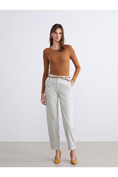 LC Waikiki Γυναικείο τζιν παντελόνι Carrot Fit με ζώνη μέσης