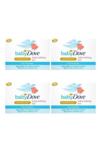 Dove Baby 4-Pack Bath Soap, Rich Moisturizing for Sensitive Care, 90g
