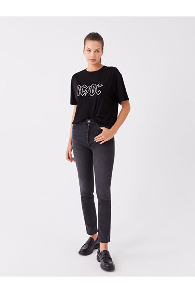 LC Waikiki بنطلون جينز نسائي عالي الخصر بقصة مستقيمة