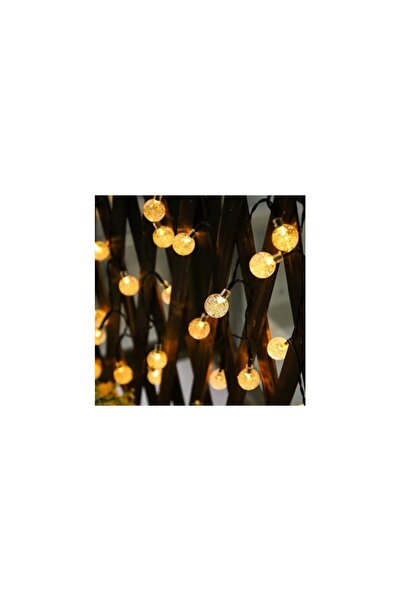 Aca Set of 2 Solar Christmas Light Garlands, 30 LEDs, 5 Meters, Waterdrop Crystal Bulbs, Warm White