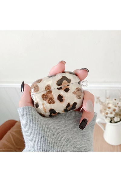 Blackmark AirPods Pro 3. Nesil Uyumlu Sevimli Leopar Mermer Desenli Darbe Önl...