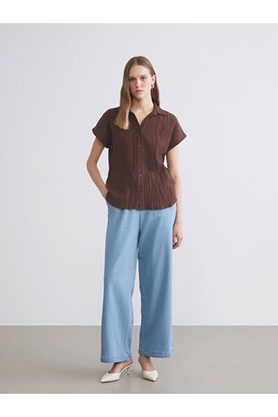 LC Waikiki Wideleg Women's Jeans Pants with Elastic Waist