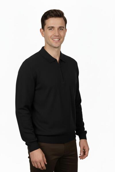 ADVANTE Pulover pentru bărbați, cu guler polo, cu tricotaj tip fagure, BGL-ST04825