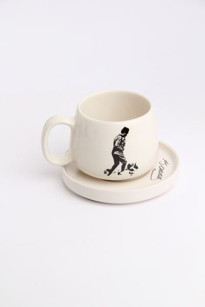 Gezdikçe Bilelim Ataturk Themed -2 Plate Double Mug Set, Handmade Double Mug, Ceramic Mug, Mug, Handmade