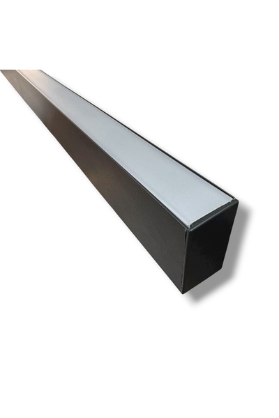 Ledarmy LED Alüminyum Profil Siyah Kasa 1 Metre 50x65mm Opak Pleksi Kapak Yan...