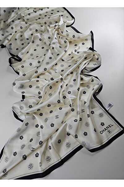 Shiva Scarfs Çiçek Desen Vual İpek Şal Silk Scarfs Shawl Hijab