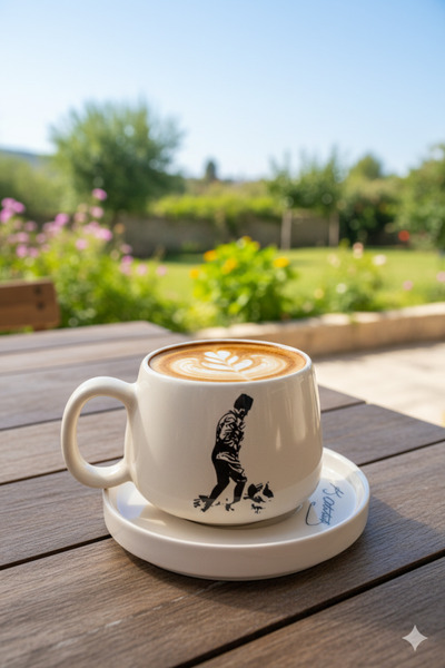 Gezdikçe Bilelim Ataturk Themed -2 Plate Double Mug Set, Handmade Double Mug, Ceramic Mug, Mug, Handmade