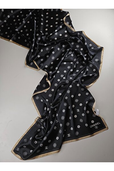 Shiva Scarfs Çiçek Desen Vual İpek Şal Silk Scarfs Shawl Hijab