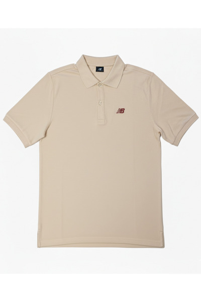 New Balance Ανδρικό μπλουζάκι με λαιμόκοψη πόλο MNT3415 Beige Burgundy Pike