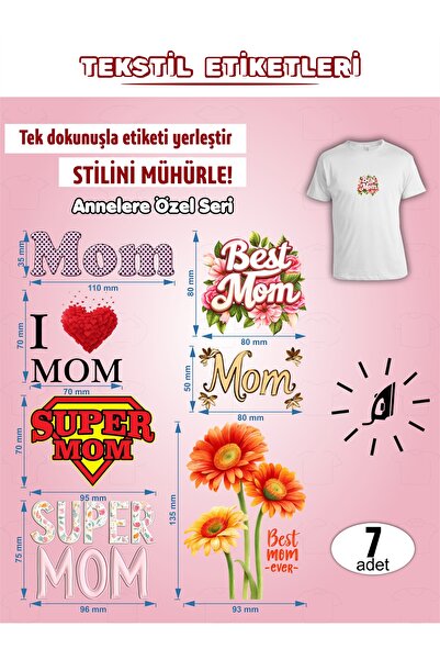 AGG Reklam Ütü ile Yapışan Kıyafet Etiketi Annelere Özel Seri 7Li Set