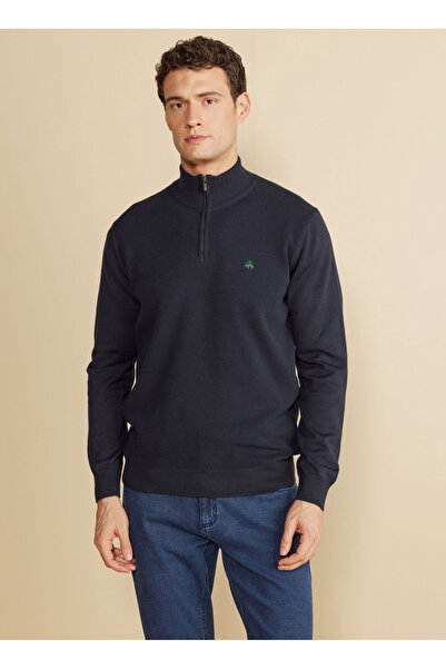 BROOKS BROTHERS Bato Yaka Standart Lacivert Erkek Kazak BBFW25MKL002