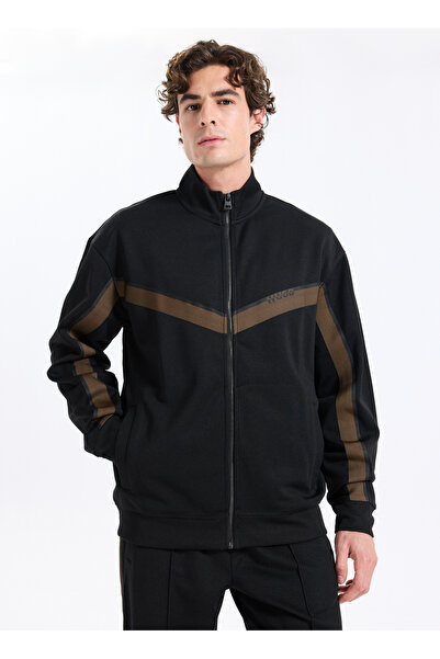 HUGO Dik Yaka Siyah Erkek Sweatshırt 50542833_Dingmoor