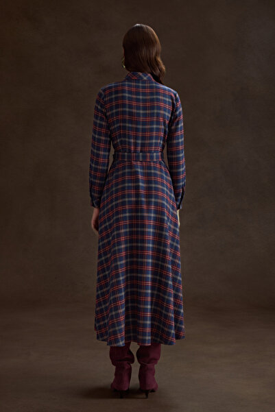 Aker Ekose Desenli Elbise