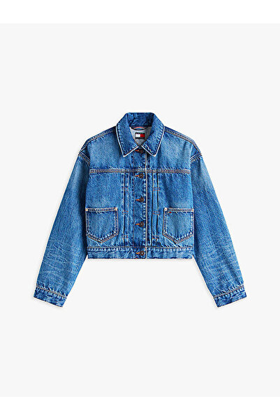 Tommy Hilfiger Pleated Denim Cinch-Back Trucker Jacket