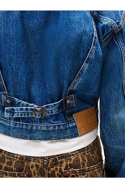 Tommy Hilfiger Pleated Denim Cinch-Back Trucker Jacket