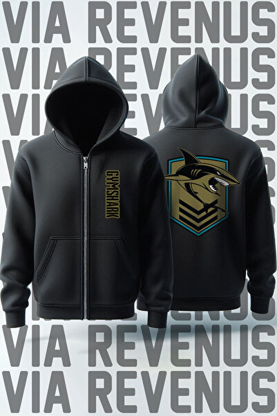 Vordevia Gym Front and Back Printed Unisex Zippered Hooded Sweatshirt Cardigan