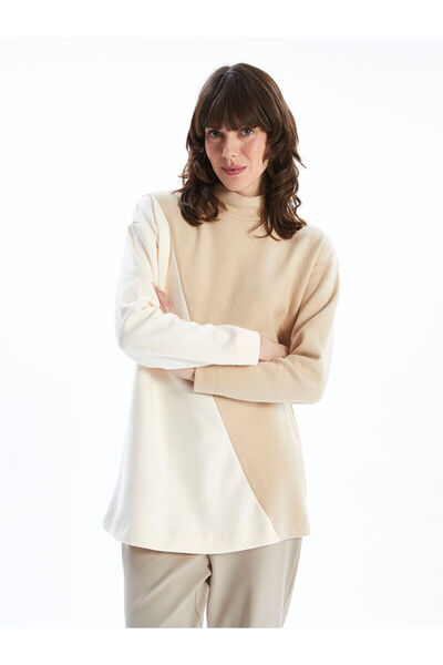 LC Waikiki Mock Neck Color Block Women's Tunic